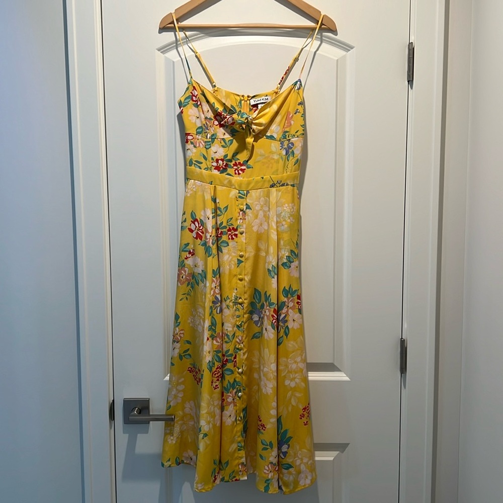 Yumi Kim Silk Floral Midi Dress